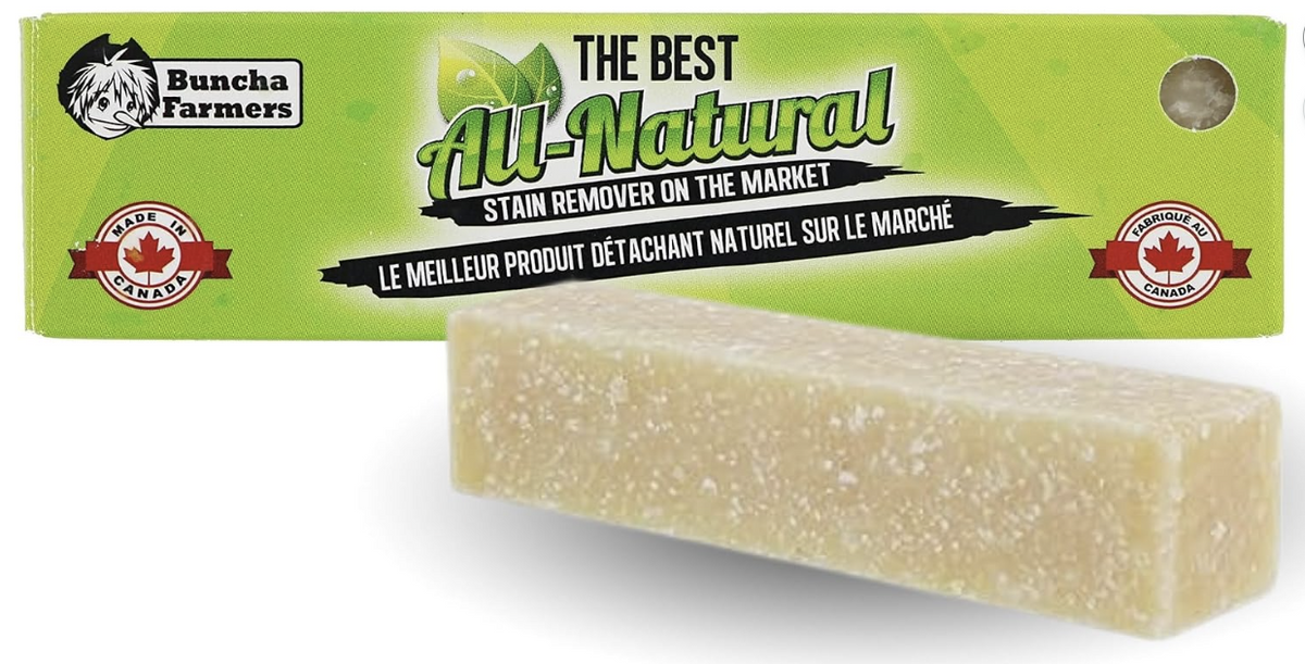 Buncha Farmers-The Best-100% All Natural, Biodegradable, Environmentally Friendly Stain Remover Stick (Made in Canada 1.76 oz)