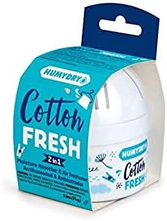 HUMYDRY Moisture Absorber Device, Mini Pack of 12 of 2.6oz, Small Space Dehumidifier and Air Freshener with Fresh Cotton Scent, Non Electric Humidity Absorber for Closet Bedroom and Compact Areas