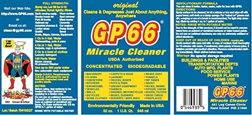 GP66 miracle cleaner manufacturer (1, 55 Gallon Drum) cleans and degreases just about anything anywhere green product concentrated non toxic non hazardous made in the usa all purpose multi purpose