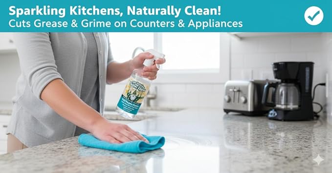 Multi-Purpose Cleaner – All Purpose Enzyme-Based Cleaner & Natural Disinfectant Spray – Non-Toxic, Chemical-Free, Scent Free, Child & Pet Safe Household Cleaner – Eco Friendly Green Cleaning Product