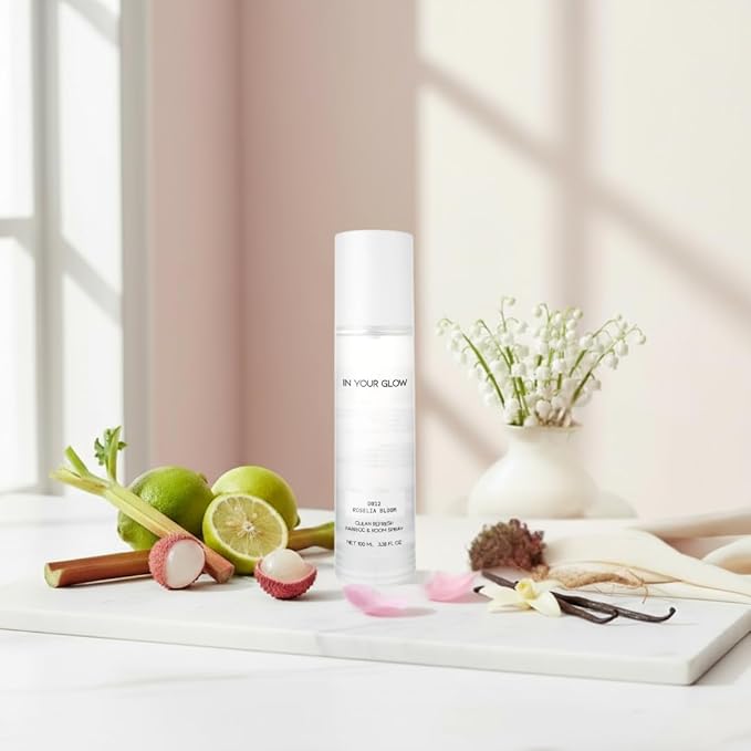In Your Glow Fabric & Room Mist Spray– Long-Lasting Clean Scent, Unisex Luxury Fragrance & Odor Eliminator, 100ml- D012 ROSELIA BLOOM