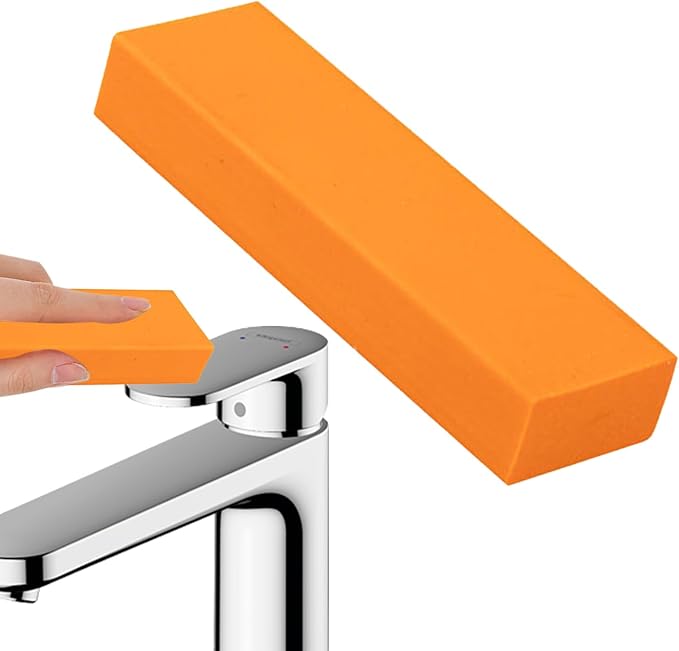 Rust Remover Metal – Stainless Steel Rubber Scratch Eraser, Orange Decontamination Artifact Tool | Shower Head Tableware Sink Cookware Kettle Accessories Cleaning Gear for Travel Home Kitchen