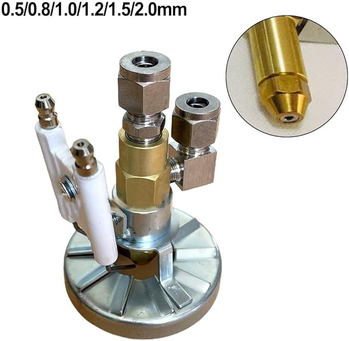Waste Oil Burner Nozzle Kit Air Atomizing Spray Tip with Electrode for Heavy Fuel Diesel Vegetable Oil Heating Systems Brass Aluminum 0.5-2.0mm(1.2mm)