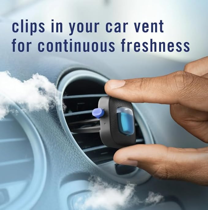 Feb-reze AUTO Car Vent Clip Air Freshener, Sandalwood Scent, 40-Day Lasting Fragrance with Steady Release Technology, 0.07 fl oz, 2 Count