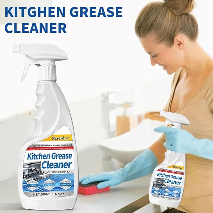 16.9 Fl Oz Heavy Duty Kitchen Cleaner Spray - All-Purpose Degreaser for Tough Grease, Grime & Stubborn Stains on Pots, Pans, Countertops, Ovens & Appliances | Fragrance-Free