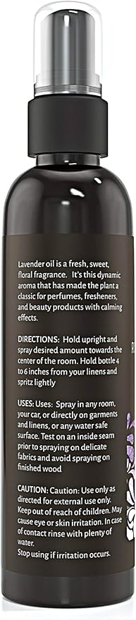 Aromasong All-Natural Lavender Room & Linen Spray 8 Oz for Sheets, Pillow, Fabric, Bed, Sleeping with a Refreshing Scent.