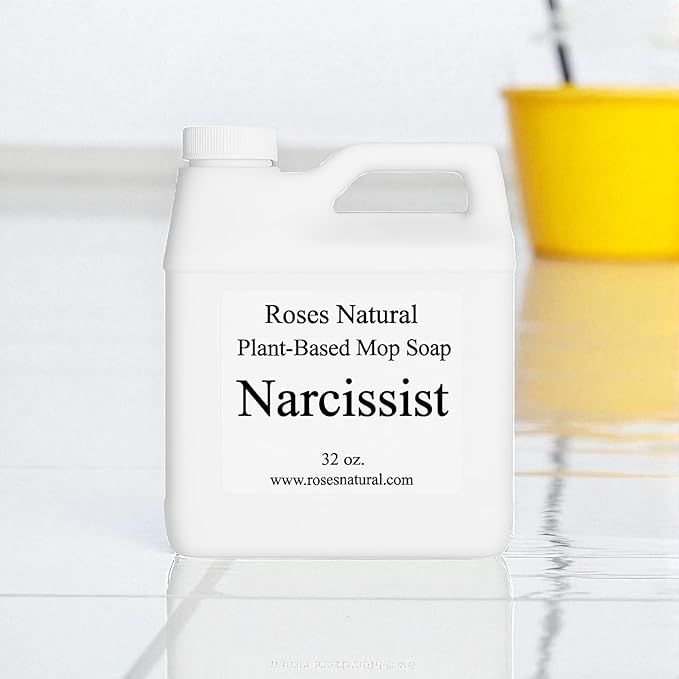 Plant-Based Floor Cleaner Mop Soap – 32 oz | Streak-Free, Highly Scented, Concentrated Mop Solution for Tile, Vinyl, Hardwood & Sealed Floors | Non-Toxic, Eco-Friendly (Narcissist)