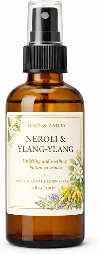 Aura & Amity Premium Room & Linen Spray – Handmade Luxury Fabric & Home Fragrance Mist, Long-Lasting, Made in USA (Neroli & Ylang-Ylang)