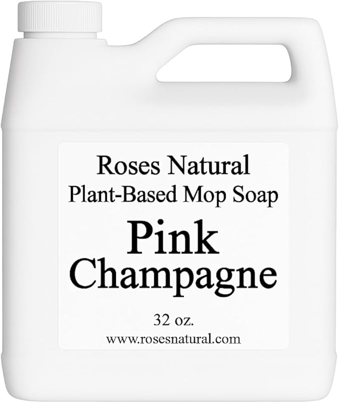 Plant-Based Floor Cleaner Mop Soap – 32 oz | Streak-Free, Highly Scented, Concentrated Mop Solution for Tile, Vinyl, Hardwood & Sealed Floors | Non-Toxic, Eco-Friendly (Pink Champagne)