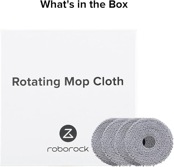 roborock 4 Pack Microfiber Mop Cloths for QV 35A/QV 35S/QR 5T7/QR 598/QR 798/QR T78/Qrevo L/QV 798/QX Revo Plus/QR5980/QR7980/QR7985 Robot Vacuum Cleaner, Mop Pad Replacement Accessories