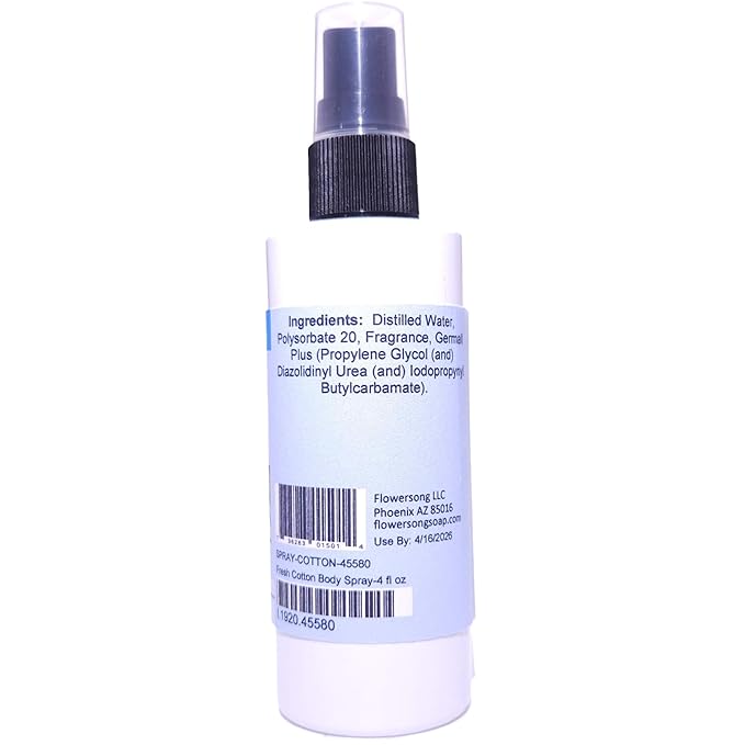 Blossom to Bath Fresh Cotton Body Spray (4 Ounce) - Phthalate Free Fragrance - Energizes Skin with a Clean Cotton Scent