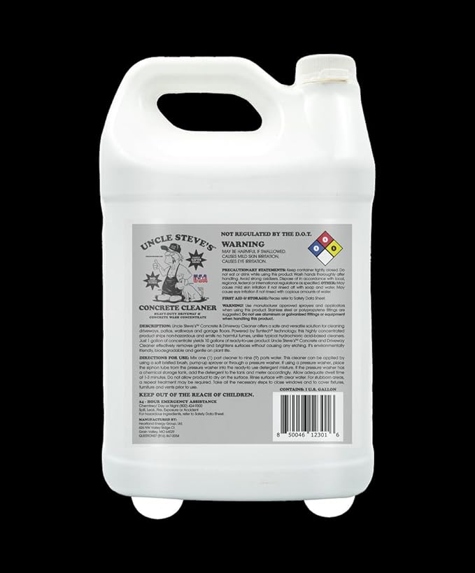 UNCLE STEVE'S® Concrete & Driveway Cleaner Concentrate - Multi-Purpose - Biodegradable - Eco-Friendly - Non-Toxic (1)