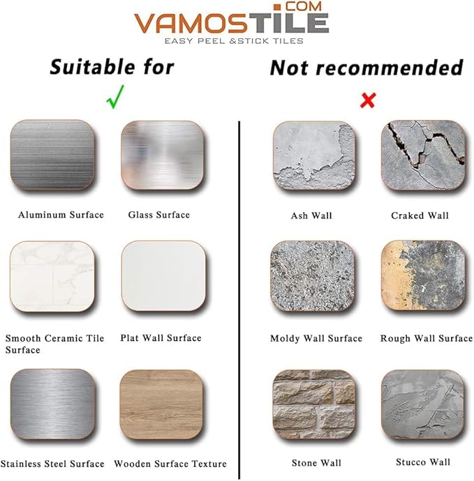 Vamos Tile 10 Sheets Peel and Stick Tile Backsplash, 12"x12" Light Color Stick on Wall Tiles, Self Adhesive Tile Sticker for Kitchen Backsplash and Bathroom(Blue Marble Look)