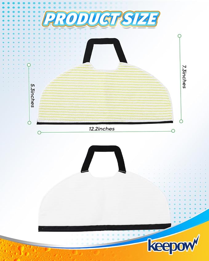 KEEPOW Replacement Mop Pads Compatible with Shark RV2610WA AV2610WA AV2620WA AV2630WA RV2410WD Matrix Plus AI Ultra 2-in-1 Robot Vacuum,Washable Reusable Replacement Microfiber Soft Mop Pads, 6 Pack