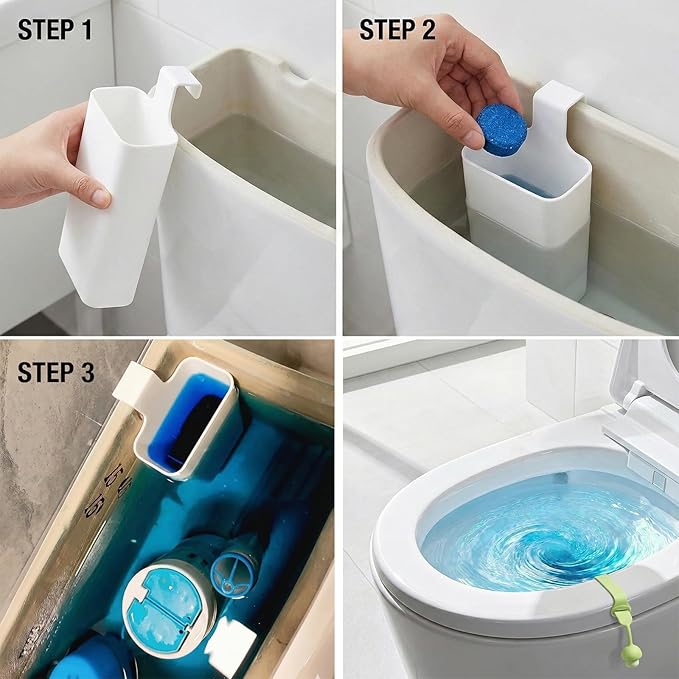 Toilet Tank Cleaning Tablet Holder (2 Pack), Hanging Rack Prevents Residue & Clogging, Extends Cleaner Tablet Life, Fits Most Standard Tanks