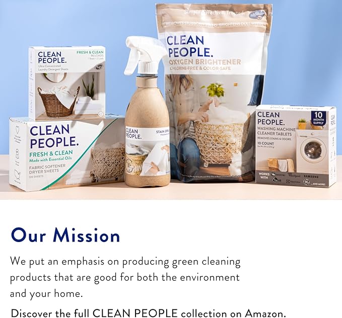 The Clean People Dishwasher Tablets - Cuts Grease & Rinses Sparkling Clean - Residue-Free - Phosphate Free Dishwashing Tablets (120 Count, Fragrance Free)