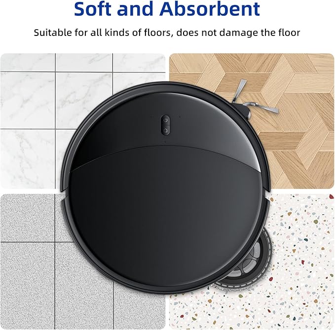 VIEWALL 8 Pack Microfiber Mop Pads for Roborock Saros 10R/20/Qrevo CurvX/S5V/QV 35A/35S/QX Revo/Qrevo S/Plus/Pro/Master/Slim/Qrevo Curv/Edge Vacuum Cleaner, Washable Mop Cloth Replacement Accessories