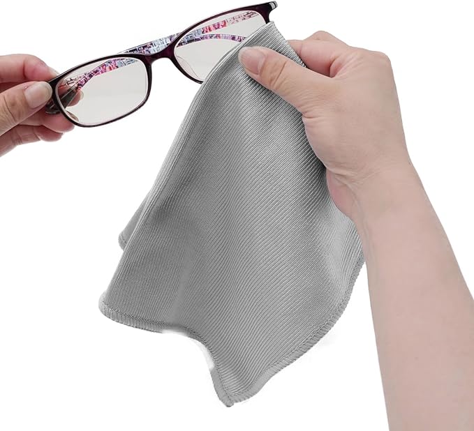 6 Pack Glass Cleaning Cloth Microfiber Cleaning Cloth for Window Eveglass Jewelry Lens (Gray)