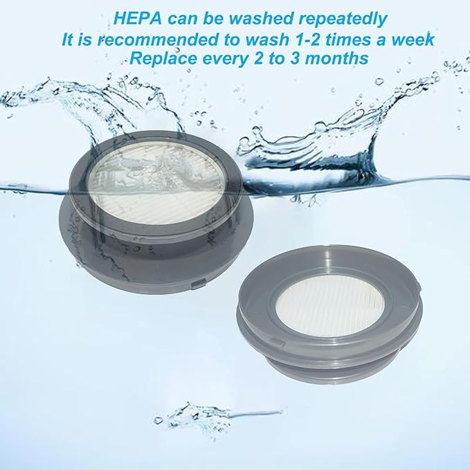 4 Pack X7A/X7A Pro Hepa Replacement Filters Compatible with SunSare Cordless Vacuum Cleaner, Washable Hepa Filters Works with Fieety V7 Vacuum