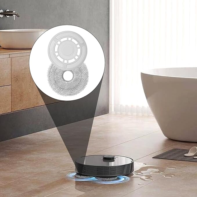 Mop Cloths with Replacement Holder, Wiping Plates for Dreame L10S Ultra / L10s Pro Gen 2/ L10 Ultra/ L10S Pro/ L10 Prime/ X20 Pro, for Xiaomi X20+ Robot Vacuum Cleaner, Mopping Pad Floor Cleaning