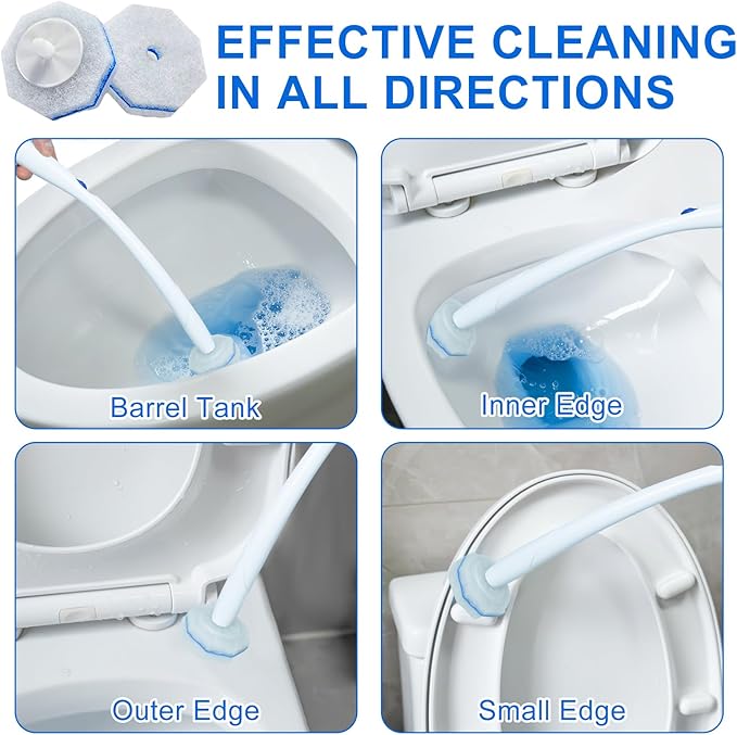60pcs Disposable Toilet Wand Refills for Clorox,Replacement Brush Heads Compatible With Most Toilet Wand Refill System,Upgrade Fiber Cleaner Heads for Closestool Cleaning.(not included brush rod)