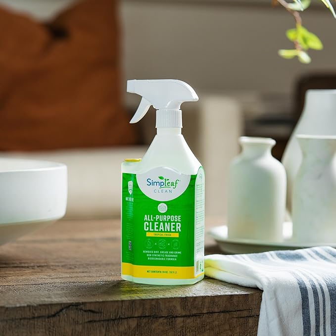 Simpleaf Clean All Purpose Cleaner | Refill System Cleaners | Tropical Fresh, 24 Fl Oz (Pack of 4)