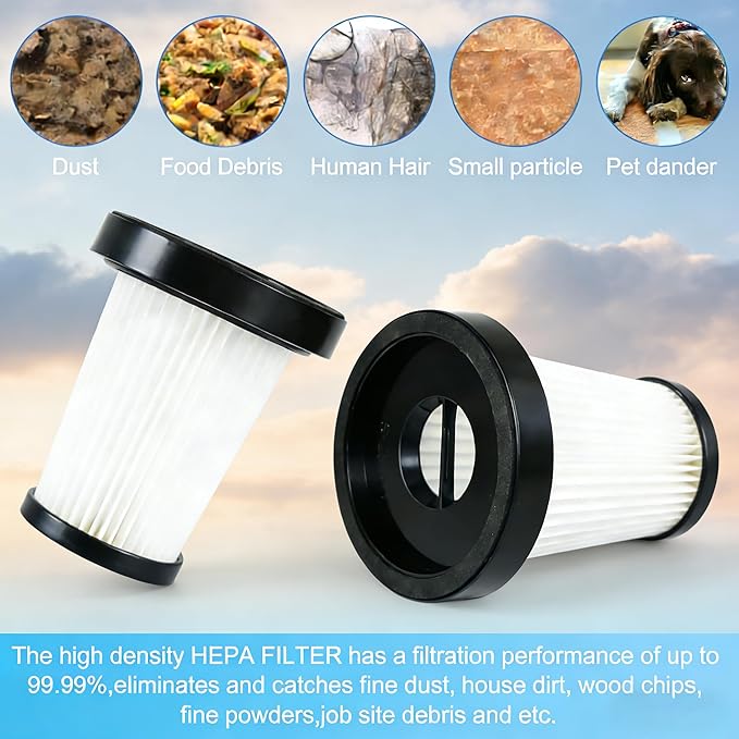 2 Pack Hepa Filters Replacement Compatible with CHEBIO A16 Cordless Vacuum, Washable and Durable Filters Works with CHEBIO Stick Vacuum.