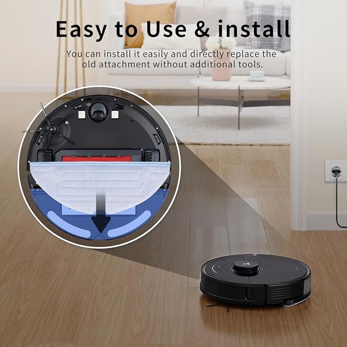 4Pcs Microfiber Mop Cloth Pad for Roborock S8+, S8,S7, S7+, S7 Pro,S7 Max Ultra, S7 MaxV, S7 MaxV Plus, S7 MaxV Ultra Robot Vacuum,Washable Mopping Cloth Accessories
