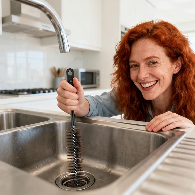 Garbage Disposal Brush, Universal Cleaning Cleaner Brush with Extra Long Handle Ullnosoo Eliminates Residue and Odor 15inch