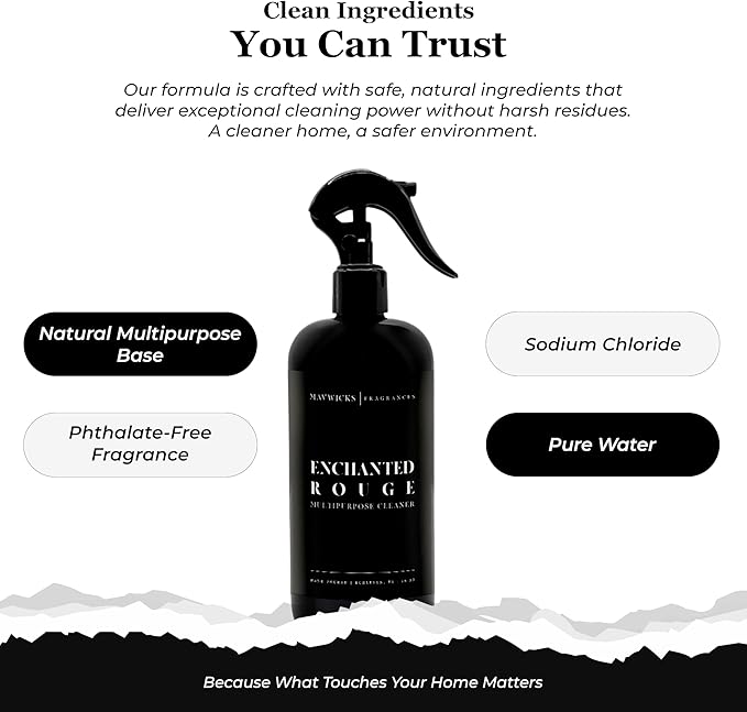 Fragrances All Purpose Cleaner Spray (Enchanted Rouge) 16 Oz – Multipurpose Surface Cleaning Spray for Kitchen, Bathroom, Floors and Counters, Home and Office, Natural and Non-Toxic