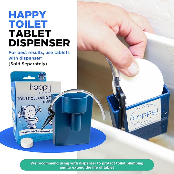 Happy Toilet Cleaner Automatic Toilet Bowl Cleaner Tablets Ultra-Strength Bathroom Toilet Tank Cleaner Tablets for Tank - Toilet Bowl Cleaners Resealable 72-Pack Bag