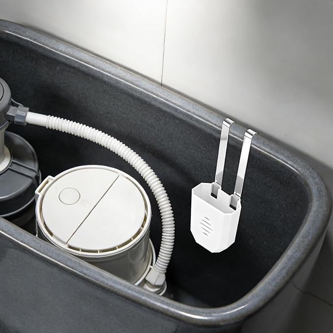 2pcs Toilet Tank Cleaning Tablet Holder, Plastic Hanging Cleaner Caddy Bracket with Stainless Steel Hook Fits Most Standard Toilet Tanks
