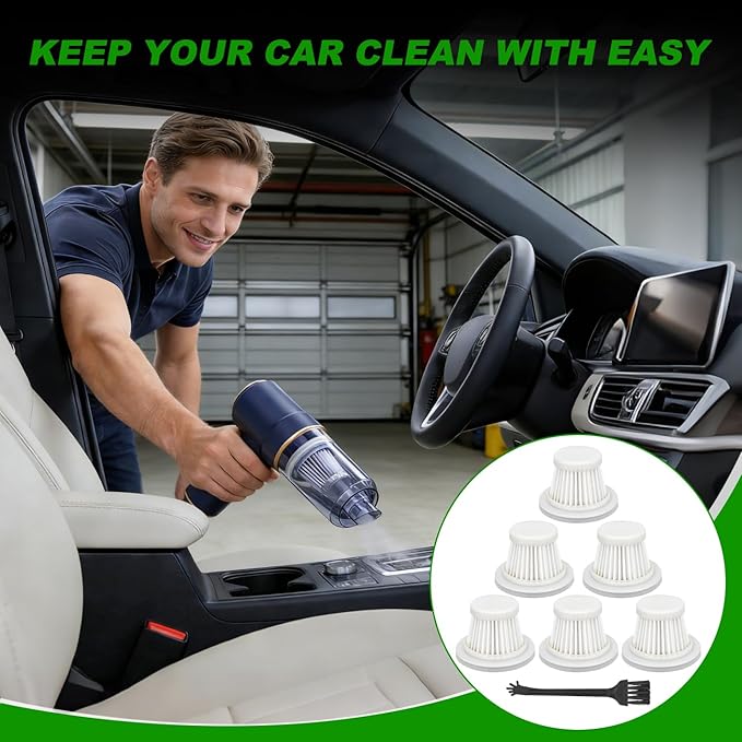 LT-117C Filters Replacement Compatible with KMM LT-117C Handheld Car Vacuum Cleaner - HEPA Vacuum Filter - 12 Pack