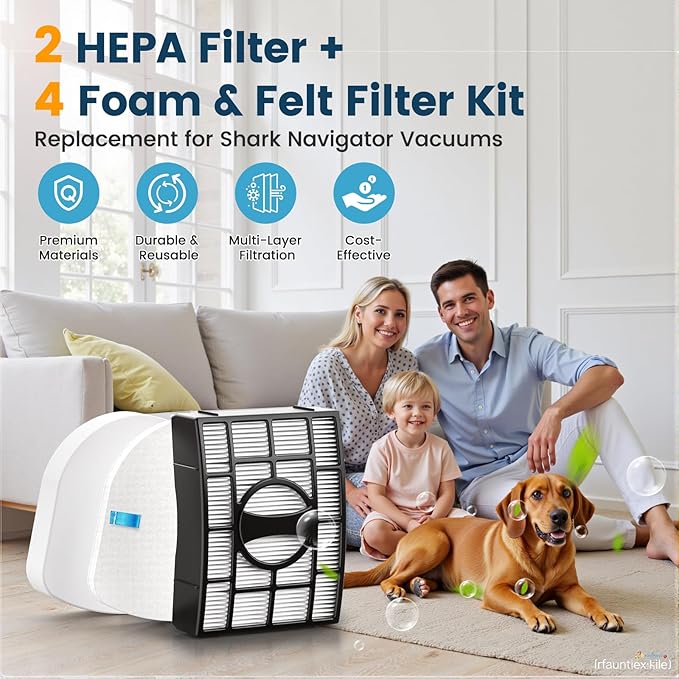 Colorfullife Replacement Filter for Shark CU530 UV650 UV725 ZU560 ZU560C ZU561 ZU562 ZU572 ZD400 ZD402 ZD201 Rotator Navigator Lift-Away Upright Vacuum,Part XFFK560, XHEPA560, XFFKZD400, XHFZD400