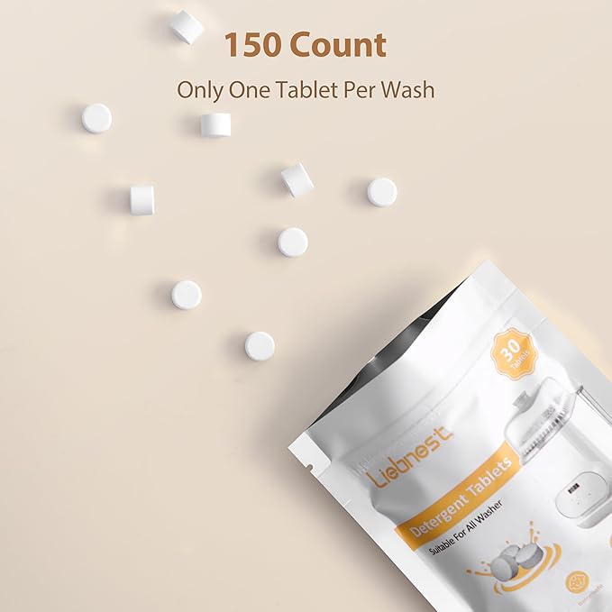 Baby Bottle Washer Tablets - 150 Count, Safe & Residue-Free, Compatible with Momcozy, Baby Brezza, Grownsy, Papablic and All Other Brands