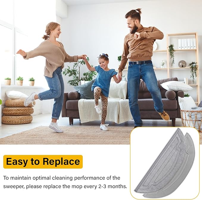 8 Pack Mop Pads Refills for Roborock S8 MaxV Ultra / S8 Max Ultra Robot Vacuum, with Dual Sonic Vibrations Modules, Mop Pad Replacement Accessories