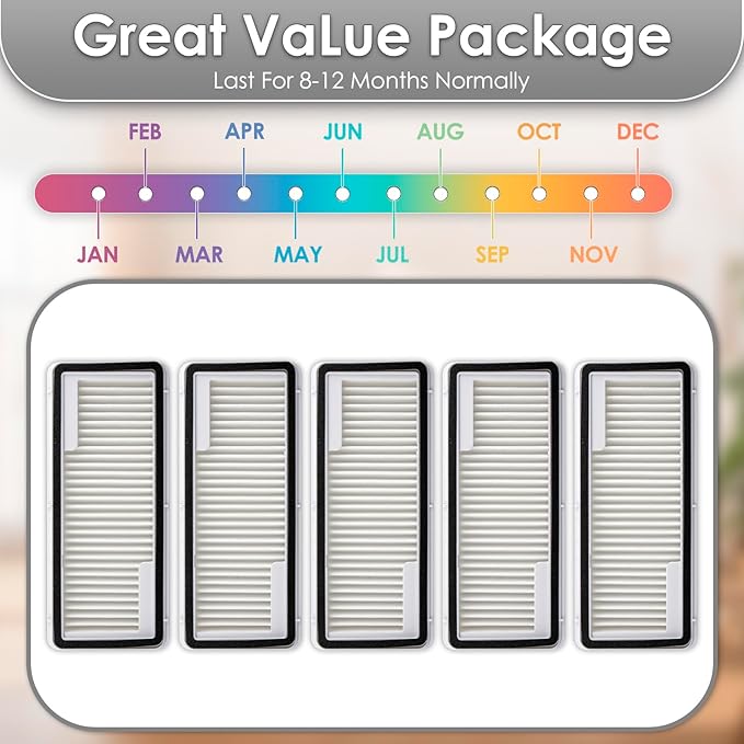 (5 Pack) Freo Z10 HEPA Filters Compatible with NARWAL Narwal Flow/Freo X Ultra/Freo X Plus/Freo Z Ultra, Wet Dry Vacuum Cleaner Filter Kit, Replacement Parts 5 Filters