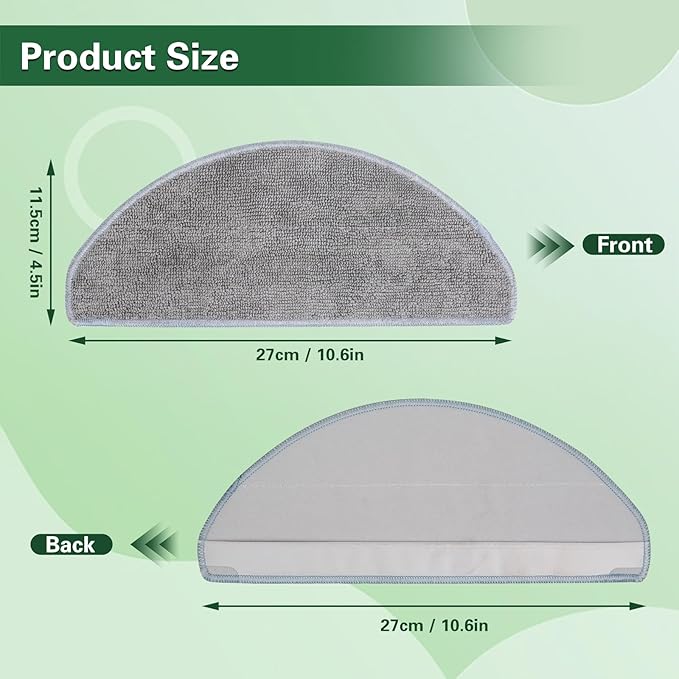 6 Pack Mop Cloth Compatible with iRobot Roomba Combo Essential Y0140 Y0110 Y0540 Q0520, 105/104 Combo Robot Vacuum Cleaner, Microfiber Washable Mop Pad Replacement Accessories Parts