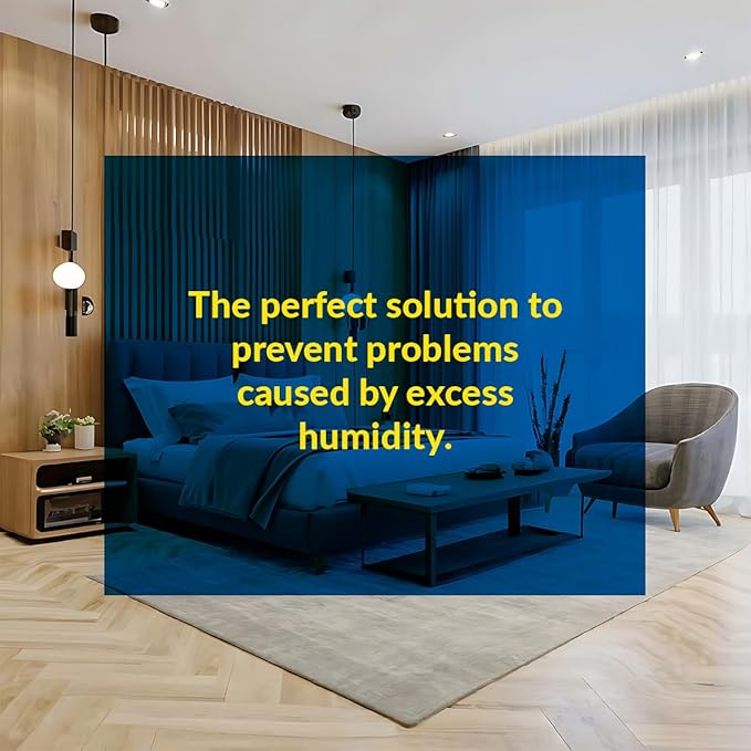 HUMYDRY Moisture Absorber Dehumidifier for Home, Smart Pack of 2 Dehumidifiers of 15.9oz with 4 Refills, No Electricity, Reusable Moisture Absorbers for Bedroom, Kitchen, Safes, RV, Boat, Basements
