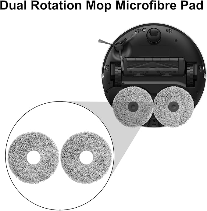 4 Pcs Replacement Mop Pads for iRobot Roomba Plus 405 Combo Robot/505 Combo Robot, for Dreame X40 Ultra Complete/L10s Pro Ultra Heat/X40 Master/L40 Ultra/L10s Ultra Gen 2 Robot Vacuum