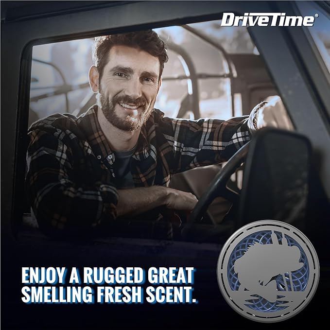Drive Time Truck Puck Watermint Fragrancee Car Air Freshener – Long-Lasting Car Deodorizer, Refillable Vent & Visor Clip Auto Air Freshener for Car, Truck & SUV, Premium Fragrance, Pack of 3