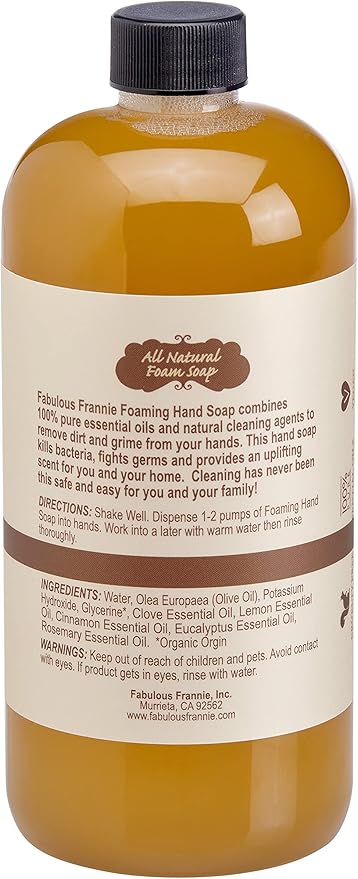Fabulous Frannie Protect Foaming Hand Soap REFILL Made with All Natural Pure Undiluted Essential Oils 14oz (Pack of 1)