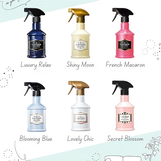 LAVONS Fabric Spray Freshener for Carpet Fresh, Pet Safe Linen Spray for Bedding, Organic Fabric Refresher Spray for Home & Offices, Natural Carpet Freshener from Japan, 12.5 Fl Oz SHINY MOON 2EA