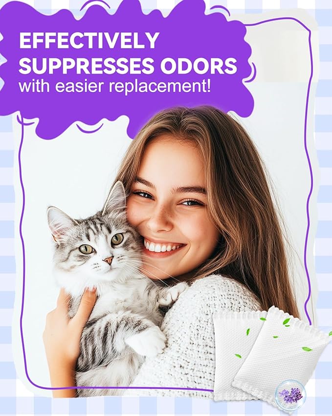 Cat Deodorizer for Hooded Cat Litter Box,Cat Litter Deodorizer Fit for OdorTrap Pod, Compatible with Modkat Flip, Compatible with PuraMax, 12 Pack - Lavender Scent