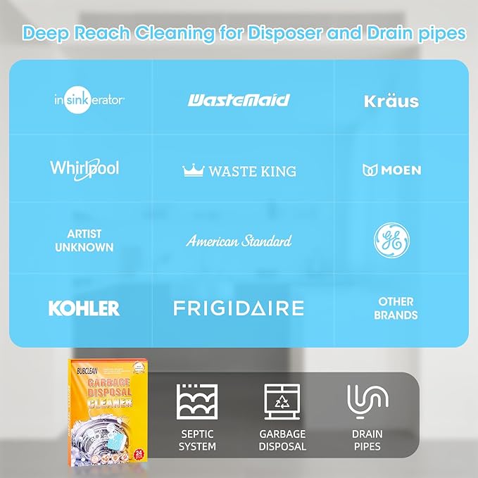 Ultra-Strength Garbage Disposal Cleaner Deodorizer Tablets - 24 Pack | Fresh Citrus Foam Sink and Drain Cleaner | Deep Clean to Eliminate Odors | Pipe Friendly (12-Month Supply)
