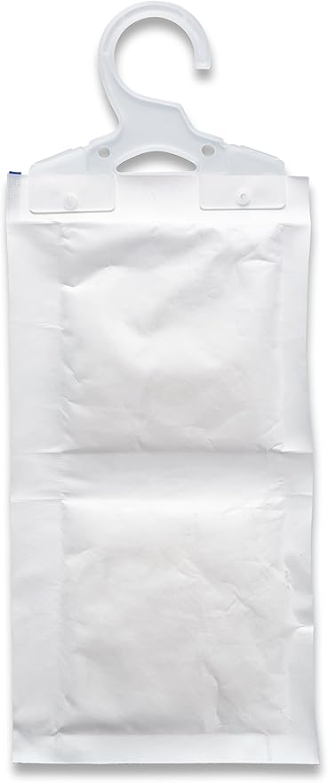 Camco 44286 Fragrance Free Hanging Dehumidifier-Convenient Hook Absorbs up to 3x Its Weight in Water, Reduces Moisture and Humidity in Closets and Tightly Confined Spaces, 2 Pack