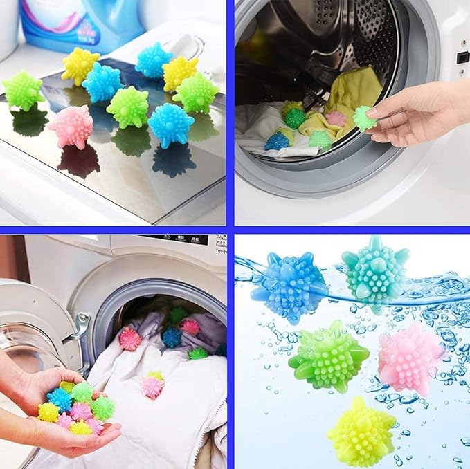 Washer Balls, Laundry Balls, Solid Colorful Laundry Ball, Washing Ball Tangle-Free Reusable Dryer Balls, Lint Catcher for Washing Machine (15 pcs)