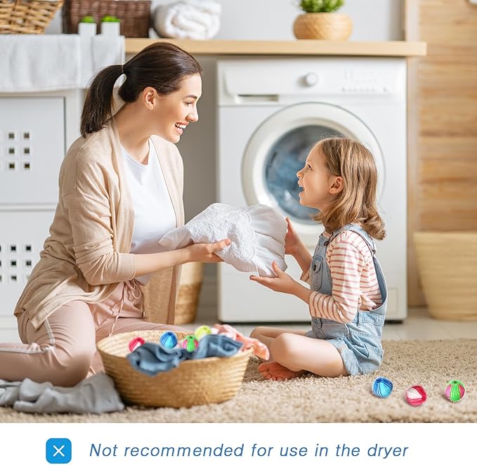 Blulu 12 Pieces Pet Hair Remover for Laundry Dryer Balls Reusable Washing Machine Hair Catcher Pet Dog Cat Catcher Lint Remover (Stylish Color)