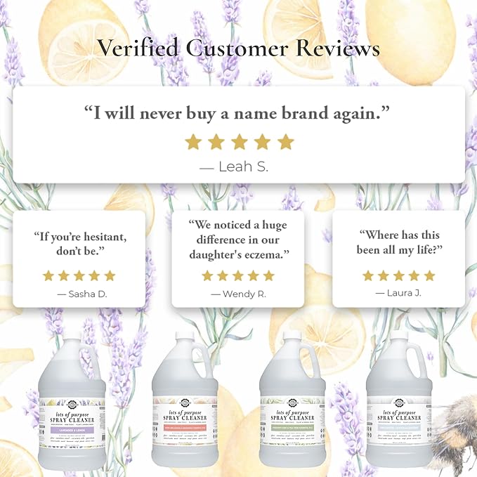Rustic Strength Lots of Purpose Spray Cleaner with Lavender and Lemon Essential Oils, Non-Toxic Plant Based Multi-Surface, Gallon Plastic