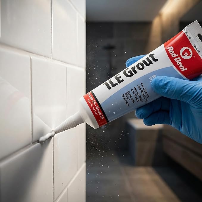 0425 Pre-Mixed Tile Grout - Professional Quality, Excellent Adhesion, Ideal for Wall & Floor Use - 5.5 oz, White 2 Pack